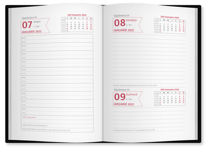 Agendă cu spiră ascunsă