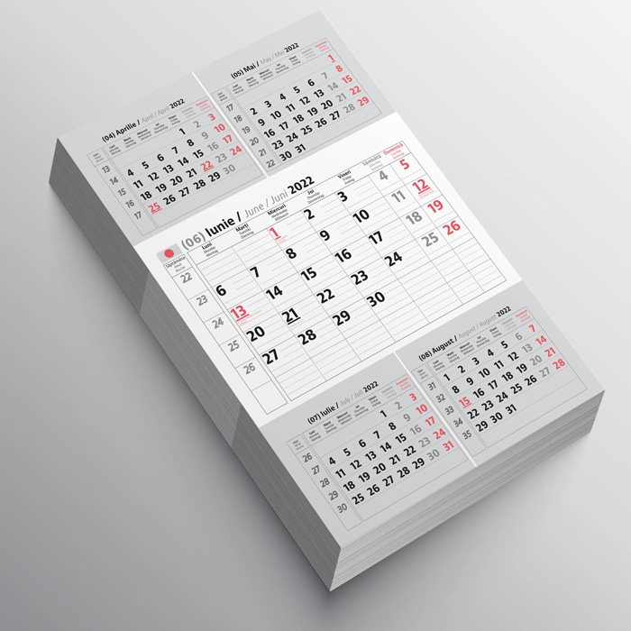 Filă calendar cu 5 luni